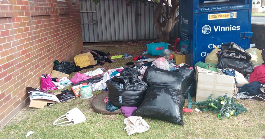 Illegal dumping at Vinnies IMAGE